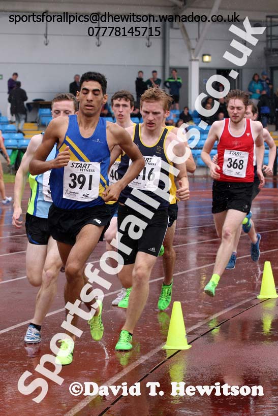 Mens under-20s 1500 metres, Northern Championships, Sport City, Manchester. Photo: David T. Hewitson/Sports for All Pics